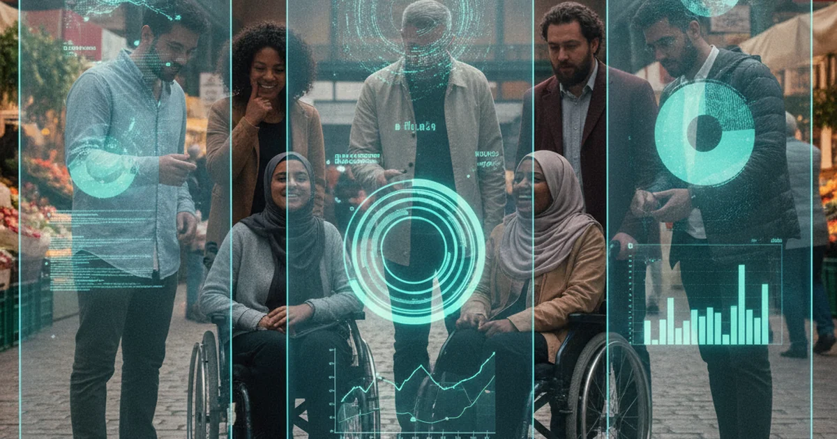 People interacting with digital survey interfaces powered by artificial intelligence